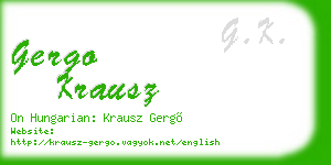 gergo krausz business card