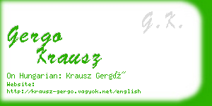 gergo krausz business card